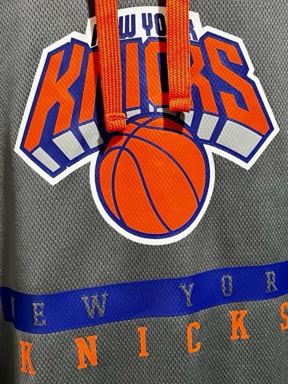 NBA New York Knicks Gray & Orange TX3 Warm Athletic Sweatshirt with Hoodie - Picture 3 of 9